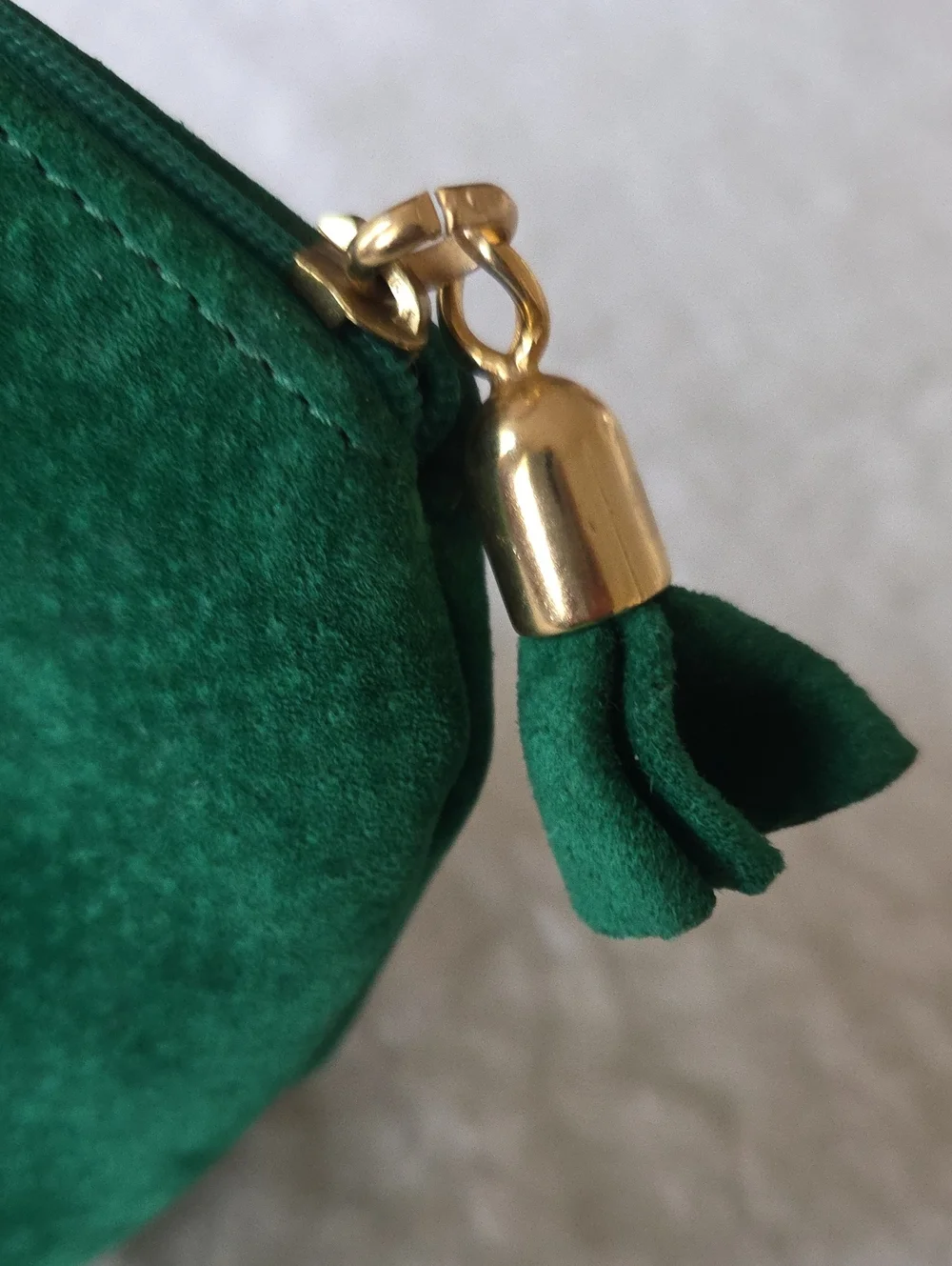 Linea Duart Vintage Classic Made In Italy Green Suede Pouch